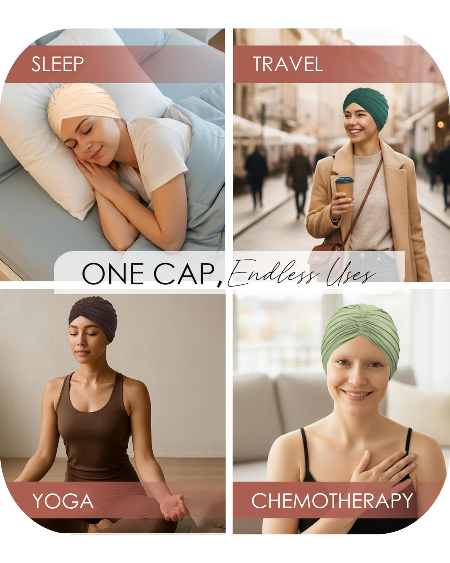 CAPLORD Elegant Head Scarf for Women with Cancer - Soft Chemo Headwear, Turban Hats, Head Coverings & Caps - Breathable Bamboo Head Wraps for Chemo Patients - Stylish Hair Loss Solution