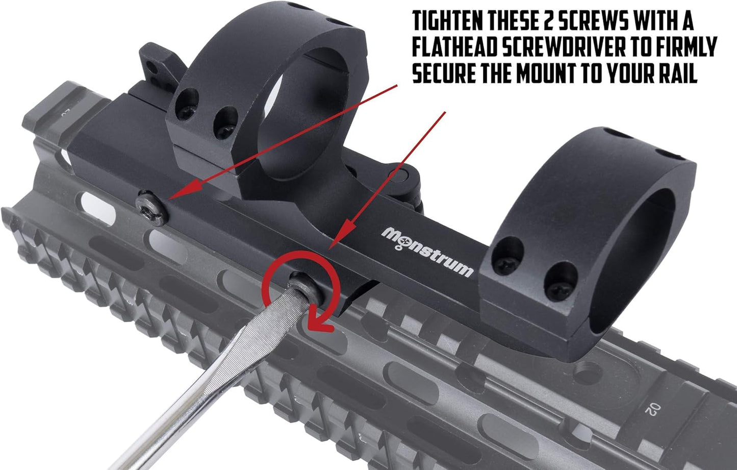 Monstrum Slim Profile Cantilever Offset Picatinny Scope Mount - Quick Release Design for Easy Use