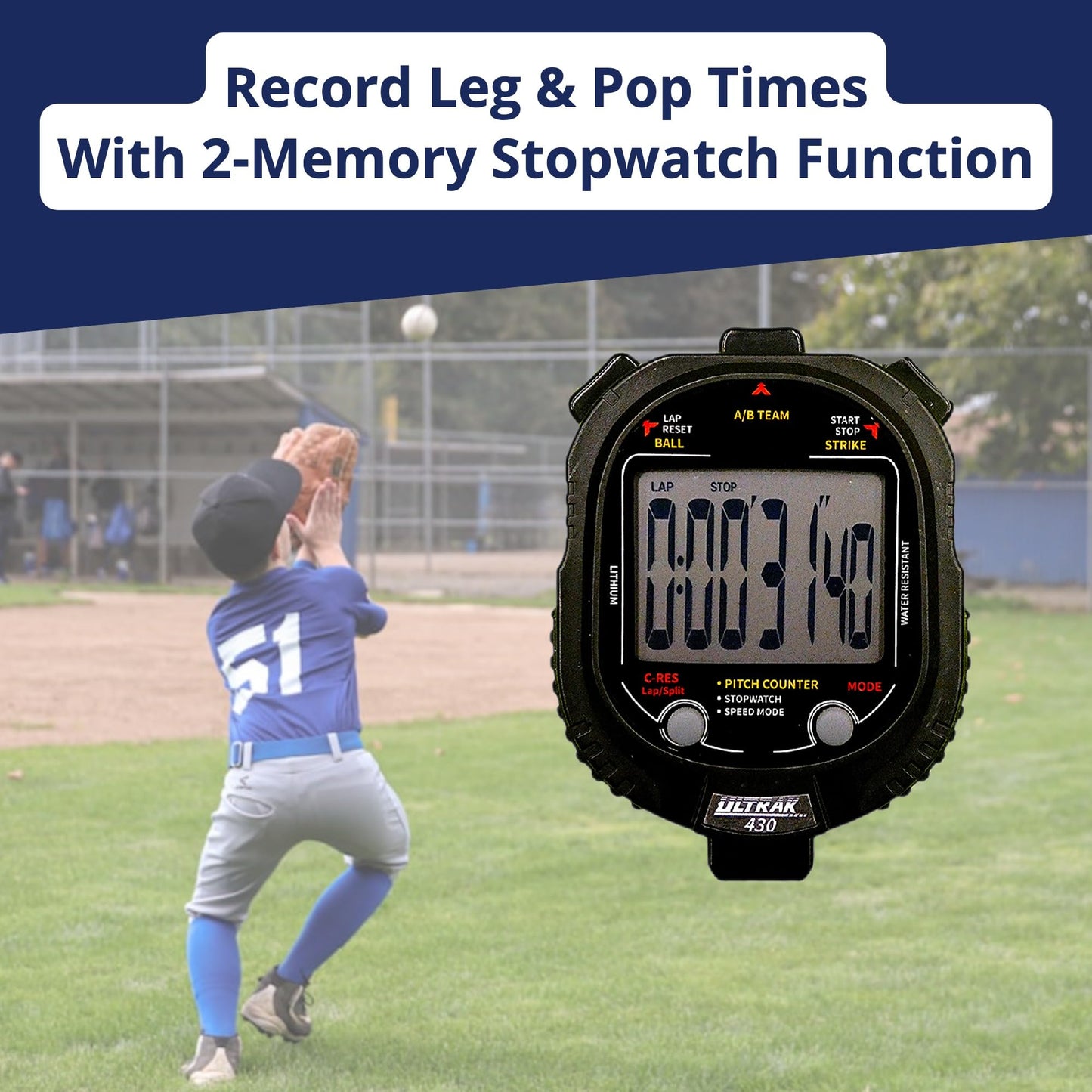 Ultrak 430 Pitch Counter & Pitch Speed with 2 Memory Stopwatch