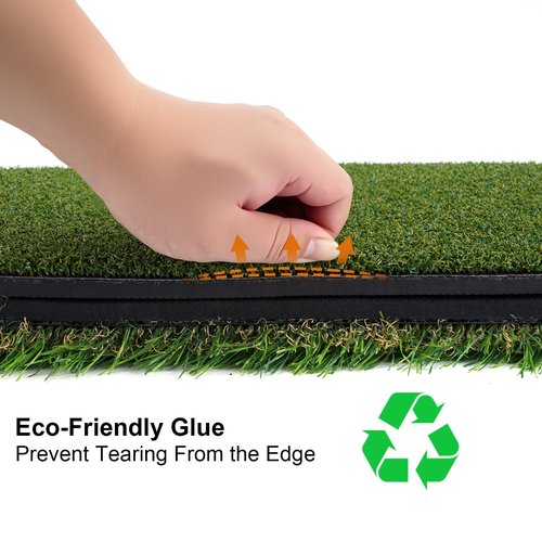 GABTRUK Golf Mat, Golf Hitting Mat Outdoor for Training, 12"x24" Golf Practice Mat with 10mm EVA Backing, Golf Mats Practice Indoor and Outdoor Single Turf with 8 Different Tees