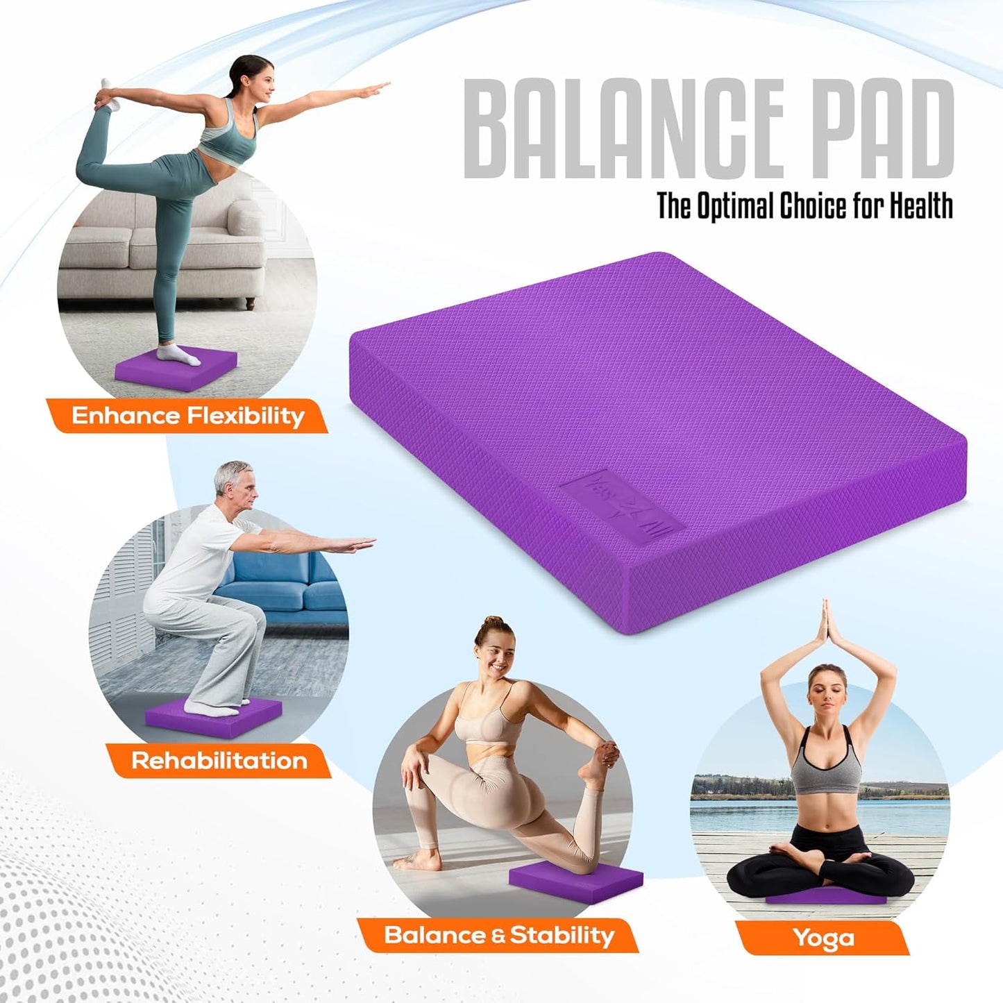 Yes4All Balance Pad - Nonslip TPE Foam for Fitness, Yoga & Stability Training | Available in L, XL, XXL