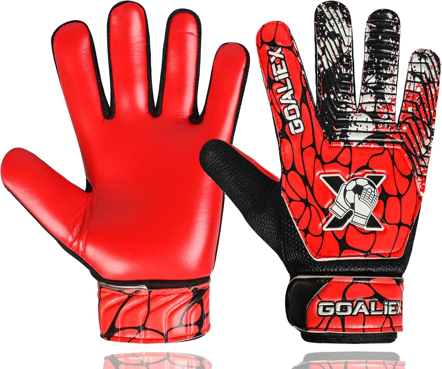 Skiennix Soccer Goalie Gloves - Youth Football Goalkeeper Gloves with 4mm Super Grip Palm - Double Wrist Support