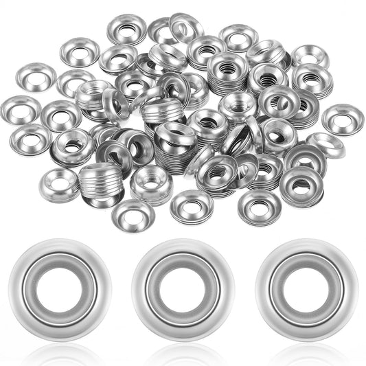 Yaocom 200 Qty #8 Countersunk Finish Washers 304 Stainless Steel Finishing Washers Cup, Silver