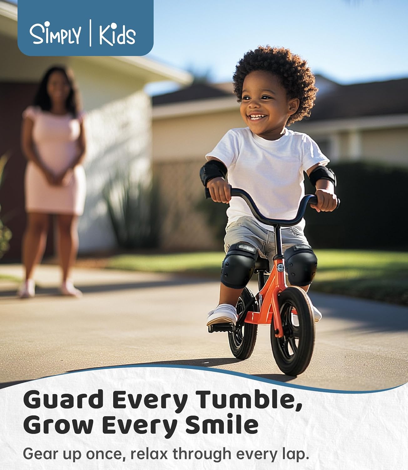 Simply Kids Protective Gear Set - Knee & Elbow Pads with Wrist Guards | CPSIA Certified for Safety