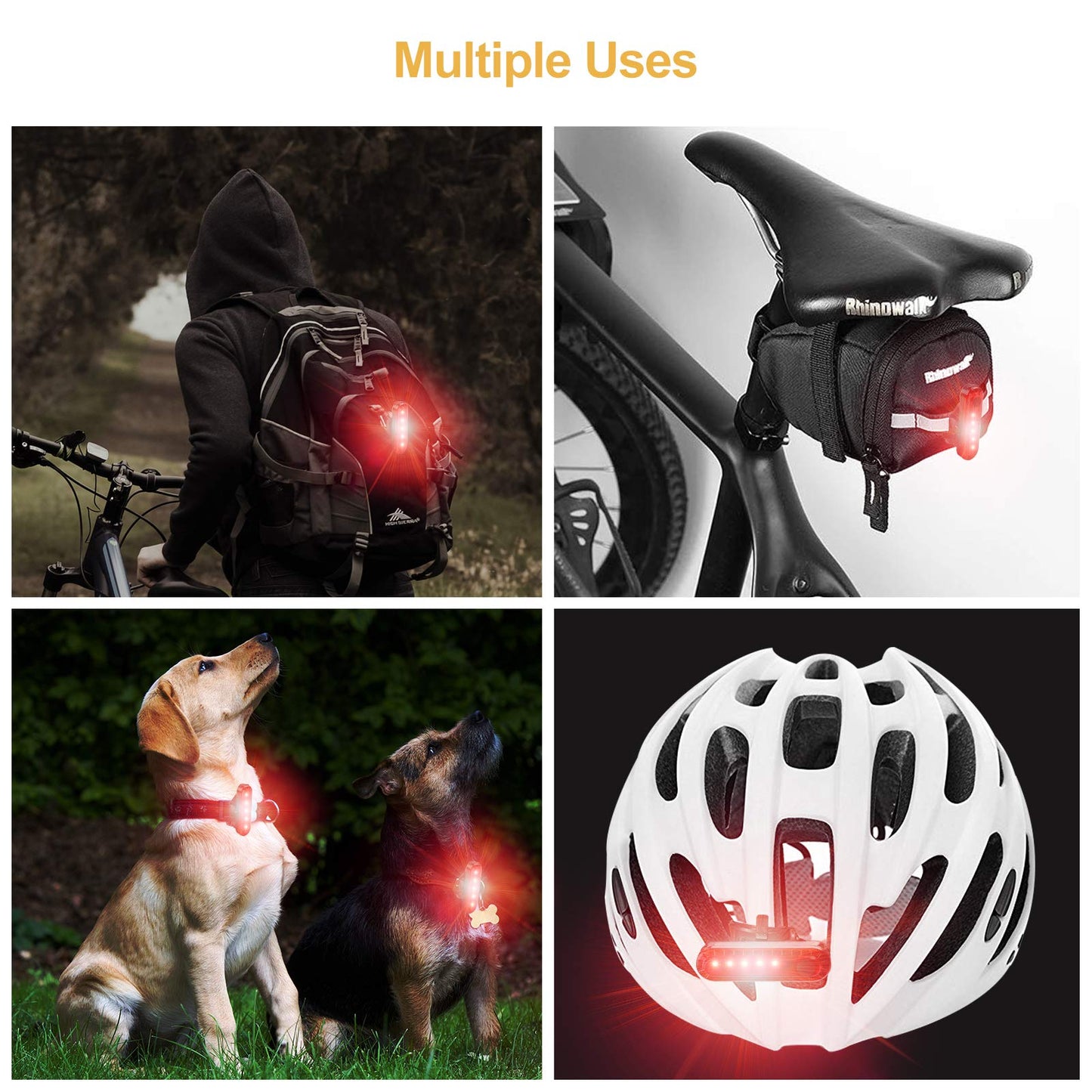 Ascher USB Rechargeable LED Bike Tail Lights 2 Pack, Bright Bicycle Cycling Rear Light, 4 Light Mode Options Safety Bike Light for Adults Men Women Road Mountain(2 USB Cables Included)