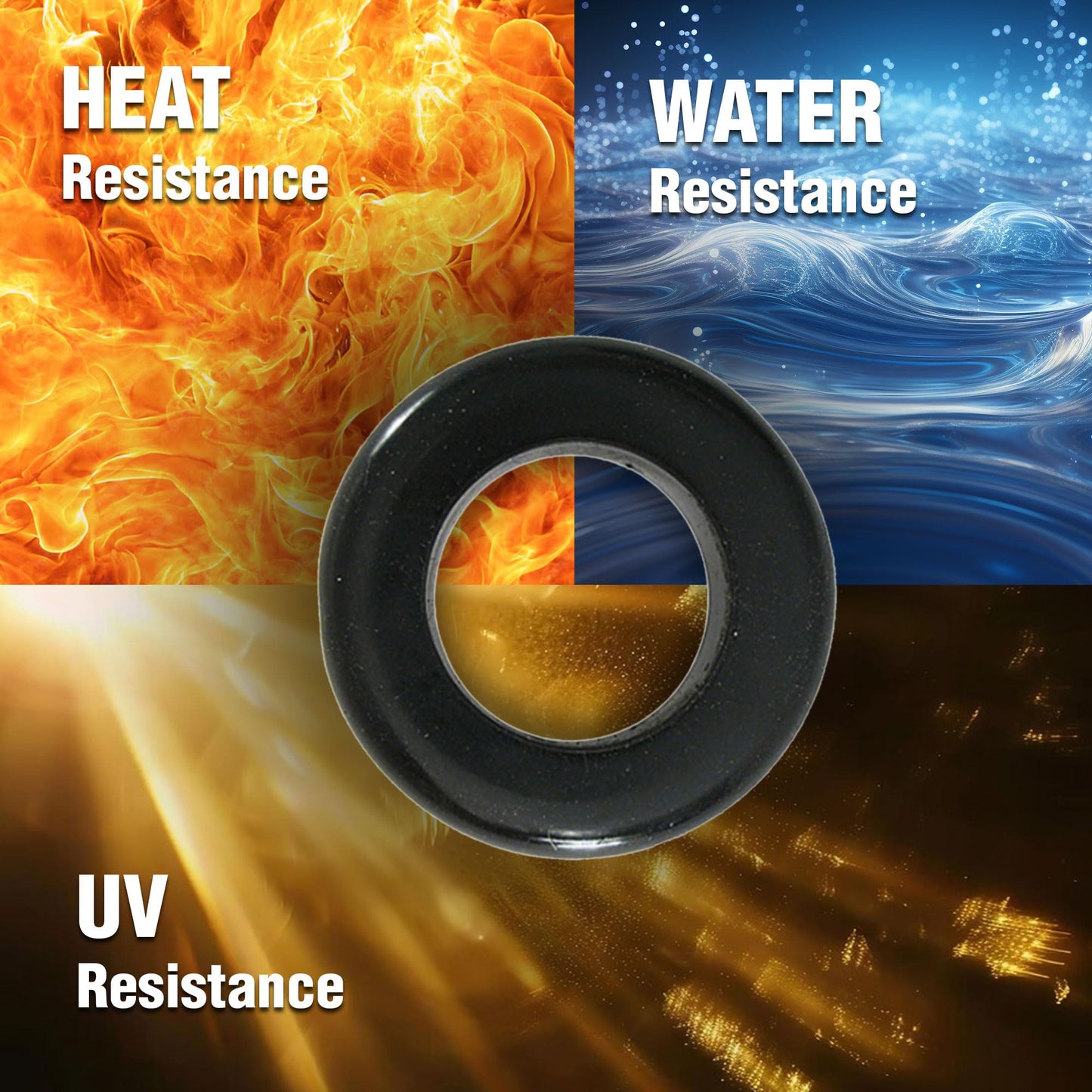 New Age America® 93pcs Rubber Grommets Kit | 1/4 Inch to 1 Inch | 9 Sizes | Black Wire Grommets | Eyelet Ring Gaskets | Double Sided Round | 1/4", 5/16", 3/8", 7/16", 1/2", 5/8", 3/4", 3/4", 7/8", 1"