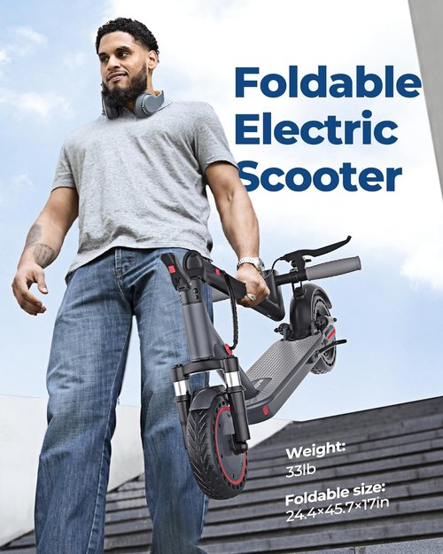 Electric Scooter - 350W/500W Motor, 19/22 MPH Speed, 8.5/10 Inch Tires | Folding E-Scooter with 23/31/16 Mile Range
