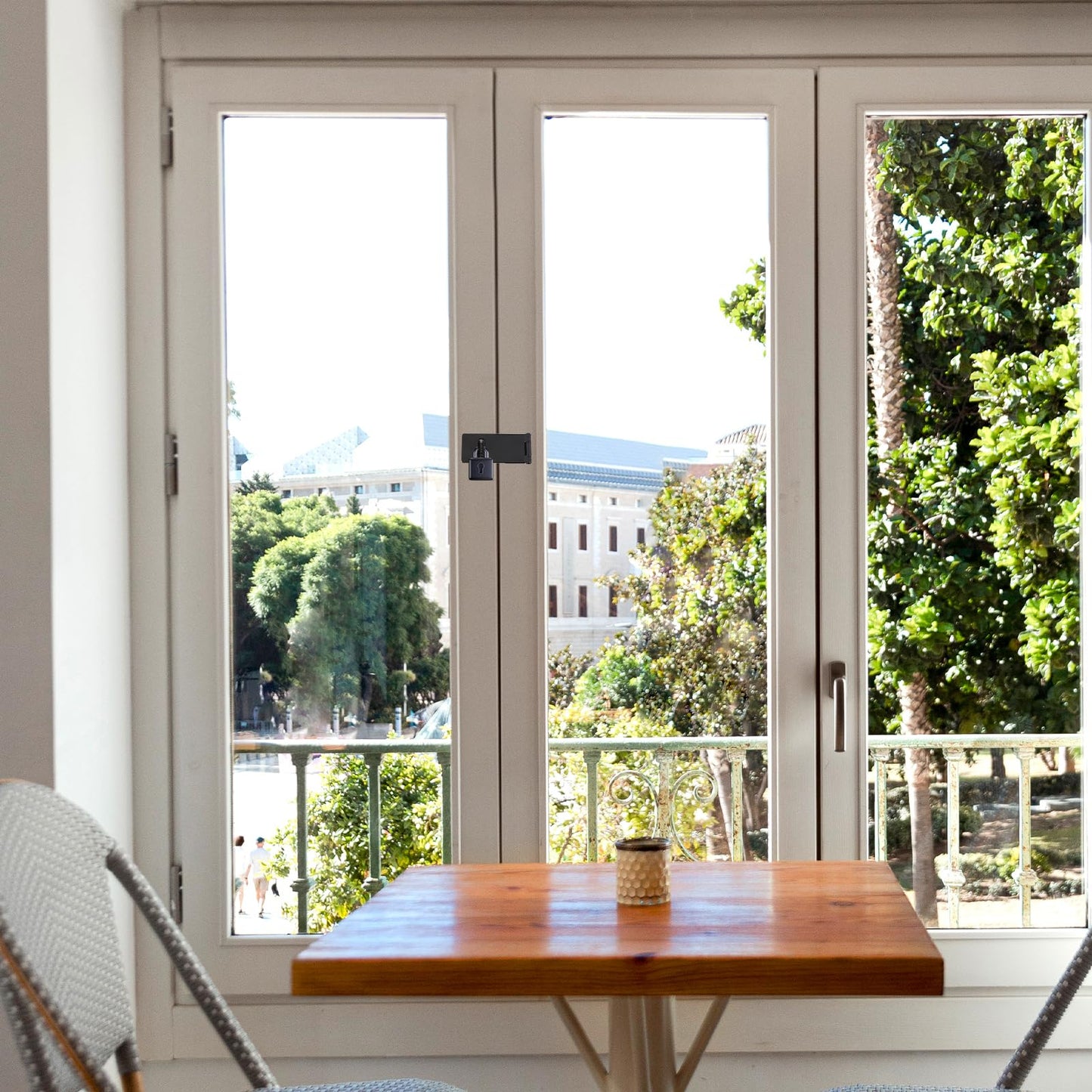 4Inch Lock Hasp Latch, 4 Pack Black Hasp Latch Padlock Hasp Cabinet Latch Hardware Door Slide Latch Safety Packlock Clasp Gate Locks for Wooden Fence, Pet Cage, Cabinet, Window, Garden, Yard