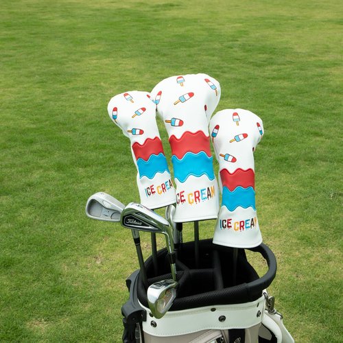 Montela Golf Club Covers Ice Cream Golf Driver Cover Fariway Wood Headcover Hybrid Covers 3 Wood Headcover Golf Head Cover for Odyssey Scotty Cameron Taylormade