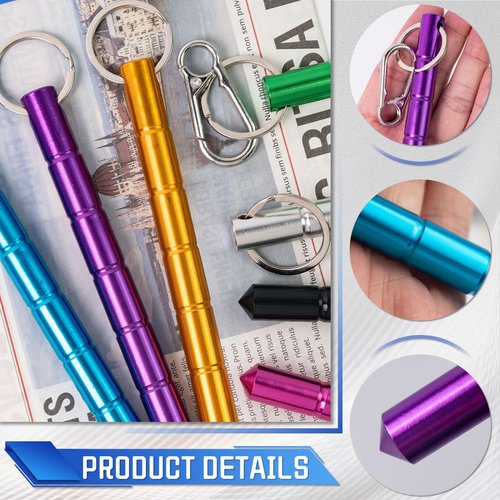 GTILE 7Pcs Safety keychain Set Protection Keychain, Aluminum Keychain Keychain Set, Tactical Glass Breaker Tool, Self Defense Weapon for Women Ladies Girls (colorful)
