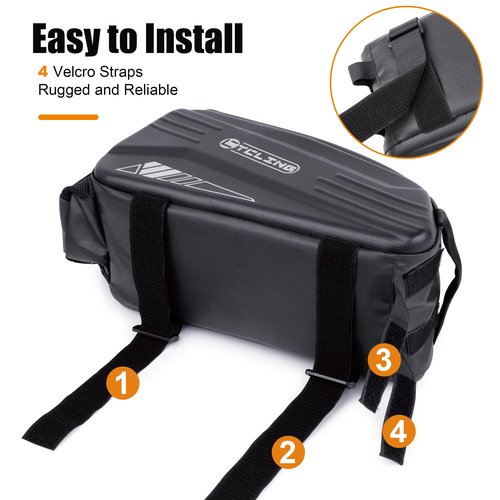 Febabilo Bike Rack Bag-10L EVA Hard Shell Waterproof 3 in 1 Ebike Trunk Pannier Bag with Reflective Strip & Shoulder Strap for Commuter Travel Outdoor Cycling Accessories (Hard Shell with Rain Cover)