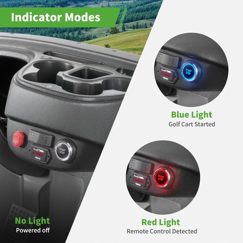 10L0L Golf Cart Keyless Ignition Switch with Remote Control for Yamaha G22 / G29, EZGO TXT, Club Car DS/Precedent 20-80V Electric Golf Carts
