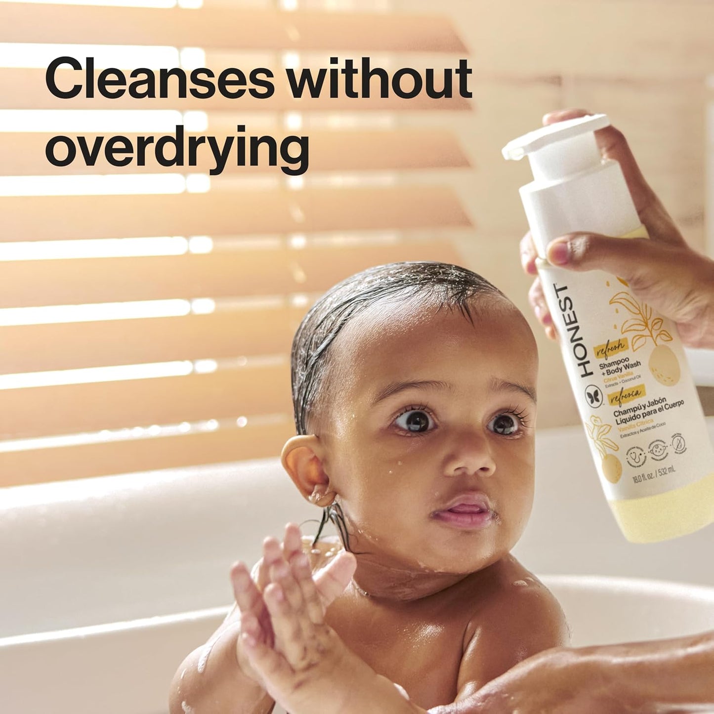 The Honest Company 2-in-1 Cleansing Shampoo & Body Wash - Gentle, Tear-Free, Hypoallergenic, Citrus Vanilla, 10 fl oz