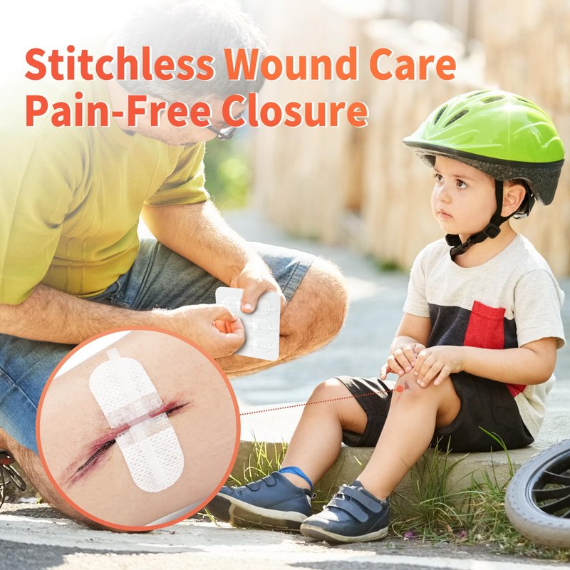 RHINO RESCUE Wound Closure Device 6pcs, Wound Closure Strips Without Suture for Cut Care Device, Adhesive Bandages