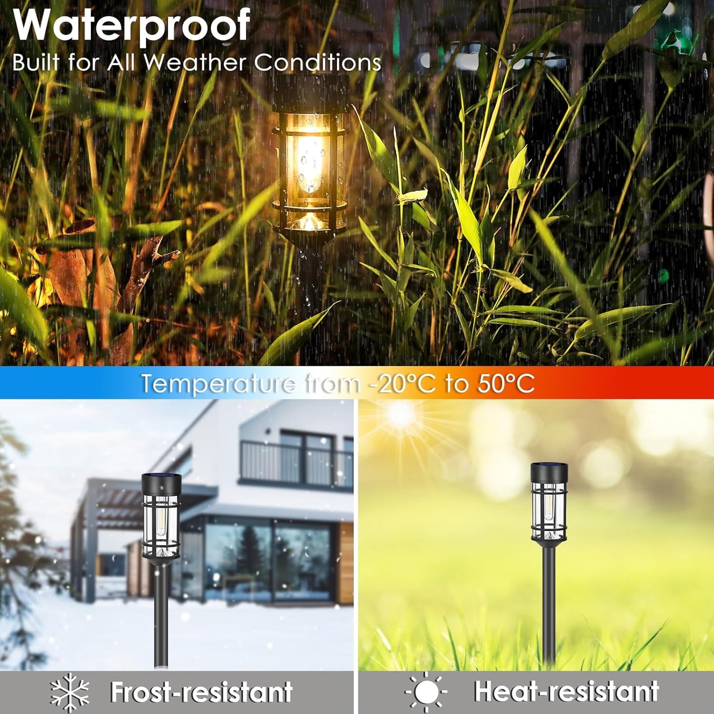 8 Pack Solar Outdoor Lights - Waterproof Garden Decor for Patio, Lawn & Landscape - 10 Hours Brightness