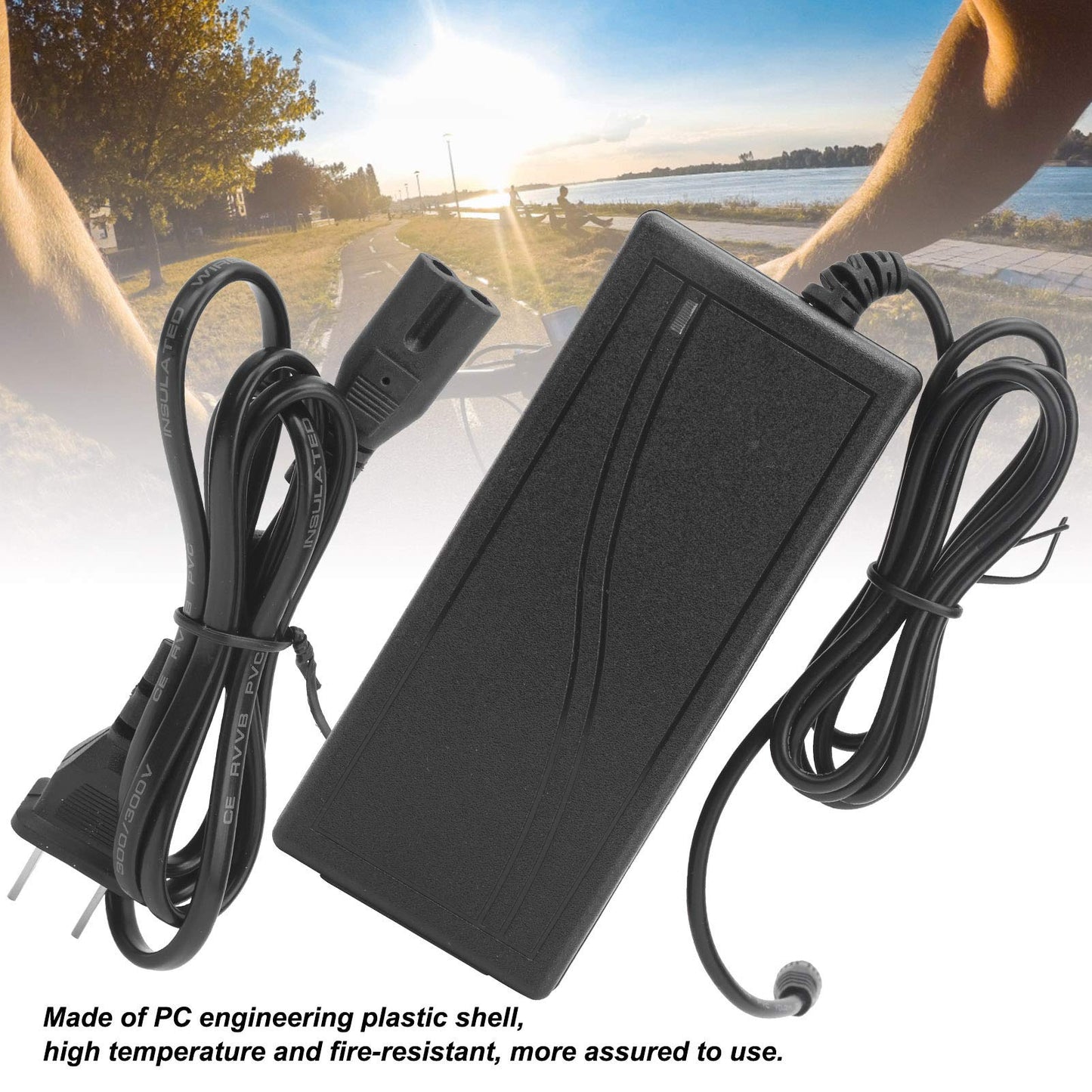 100240V 42V 1.5A Lithium Battery Charger Electric Scooter Power Adapter Power Supply Cord US Plug