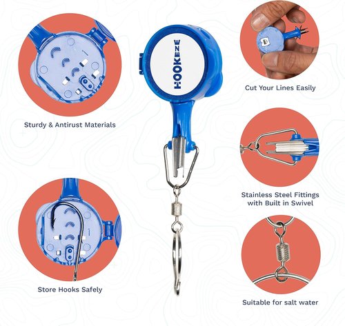 HOOK-EZE Fishing Knot Tying Tool - Effortlessly Tie Fishing Knots | Protect from Fish Hooks | Ideal for Beginners
