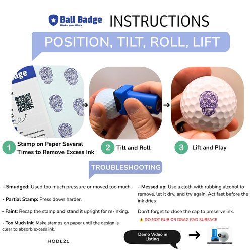 HODL 21 Ball Badge - Golf Ball Stamp (The America Series) Golf Ball Marker, Reusable Golf Ball Marking Tool to Identify Golf Balls (American Flag)
