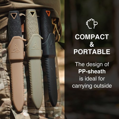 ONETIGRIS CAMPING TrailForge Fixed Blade Knife with Sheath,9.67-Inch FullTang Blade Bushcraft Knife for Camping,Outdoor, Survival, Hiking
