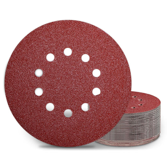 9 Inch 10 Holes Sanding Disc 40 Grit Drywall Sandpaper 30PCS for Popcorn Ceiling Sander Pads