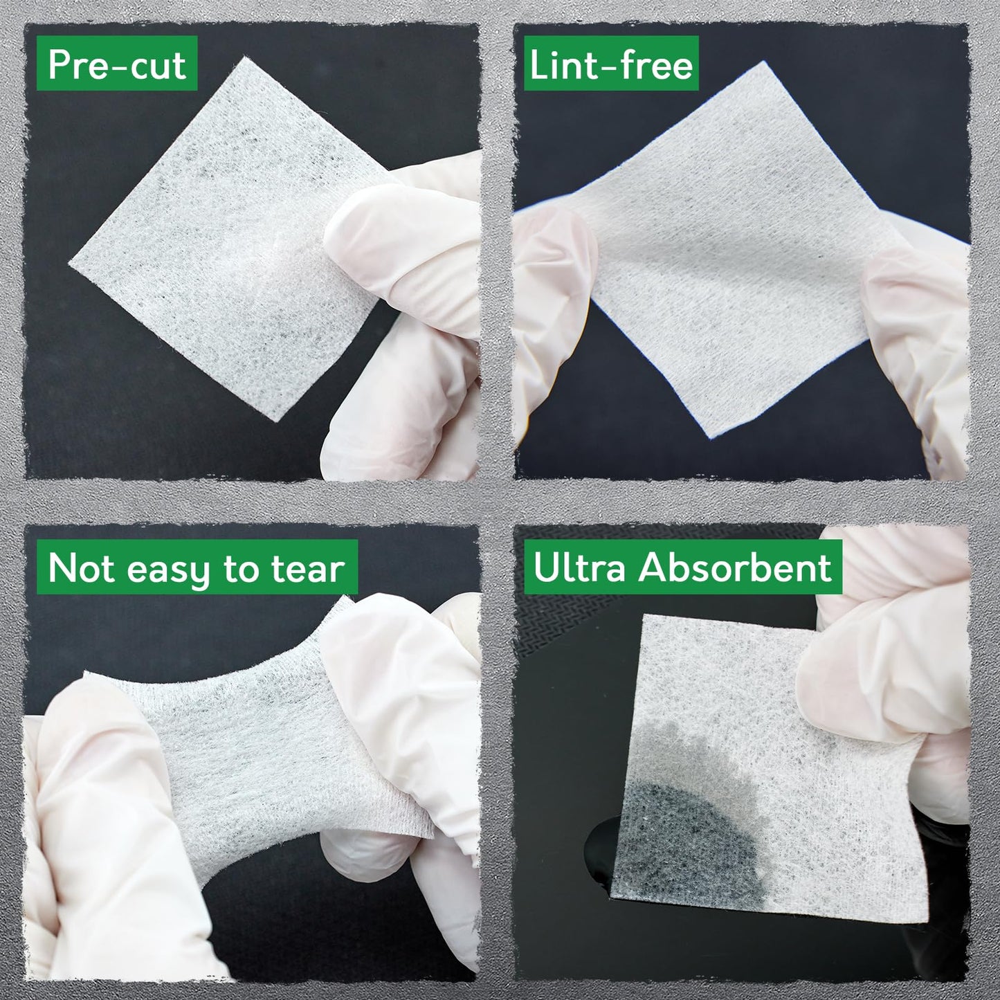 Gun Cleaning Kit - Gun Cleaning Patches and Cotton Swabs in Storage Box, 6" Long Cotton Swab & 2" Lint Free Pad - Highly Absorbent, Essential Supplies for Barrel and Bore Care
