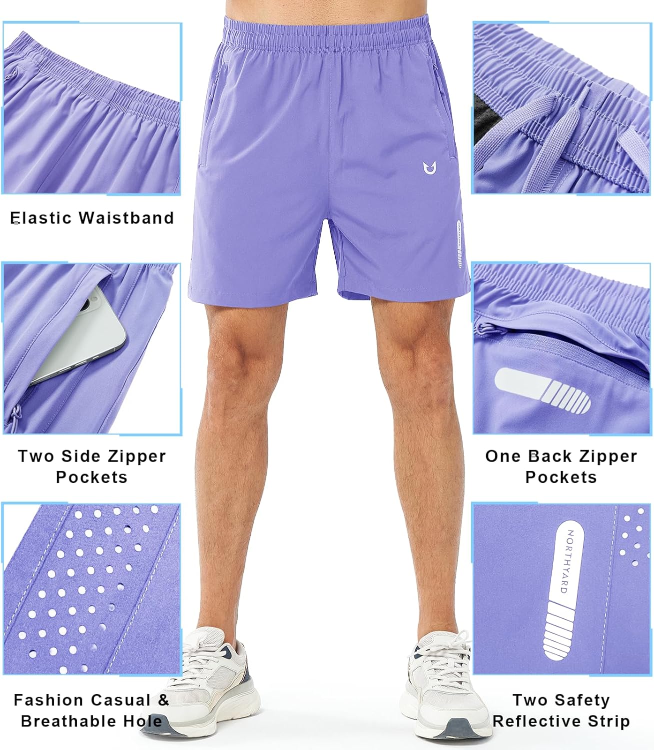 NORTHYARD Men's Athletic Running Shorts - Quick Dry Lightweight Gym Shorts | 5"/7"/9" Options