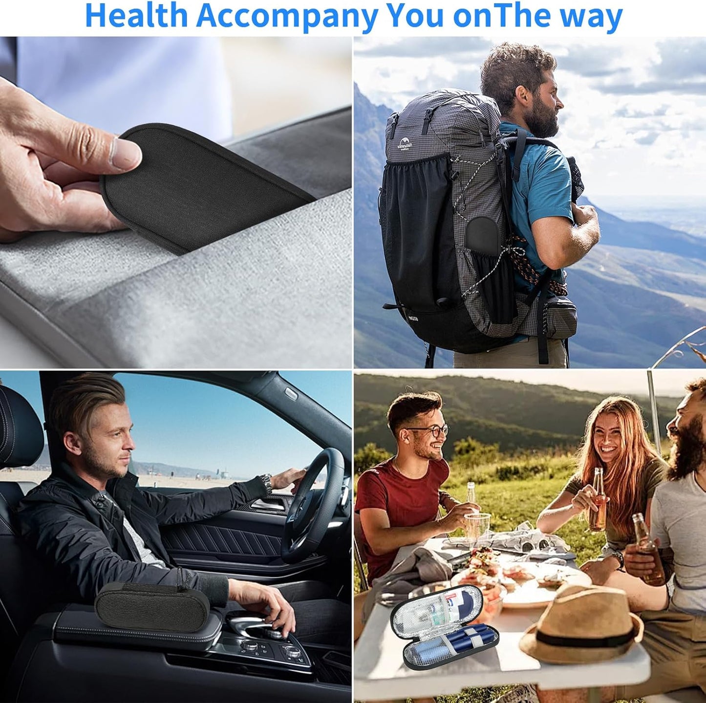 Skiennix Insulin Pen Cooler Case - Travel-Friendly Design with 2 Reusable TSA-Approved Ice Packs | Black