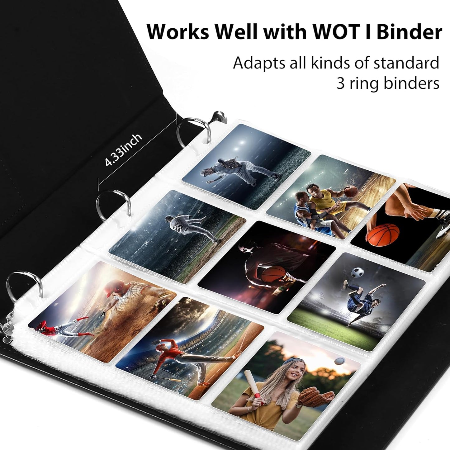 WOT 9-Pocket Trading Card Sleeves - 1440 Double-Sided Clear Page Protectors for Sports & Game Cards