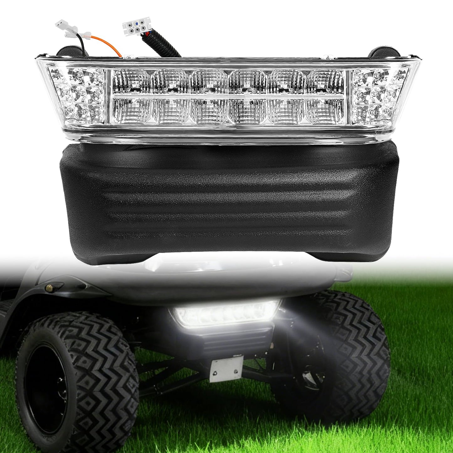 DRIVE UP Club Car Precedent Led Head Light with Bumper Replacement for 2004-UP Electric Golf Carts