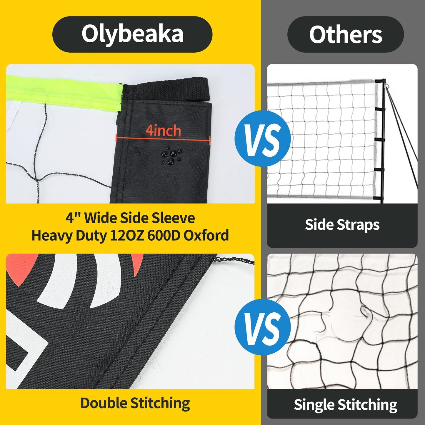20FT Outdoor Volleyball Net Set System for Backyard Beach with Anti-Sagging Net, Iron Adjustable Height Poles, Soft PU Volleyball and Pump, Carry Bag - Instant Set Up & Durable (Black and Green)