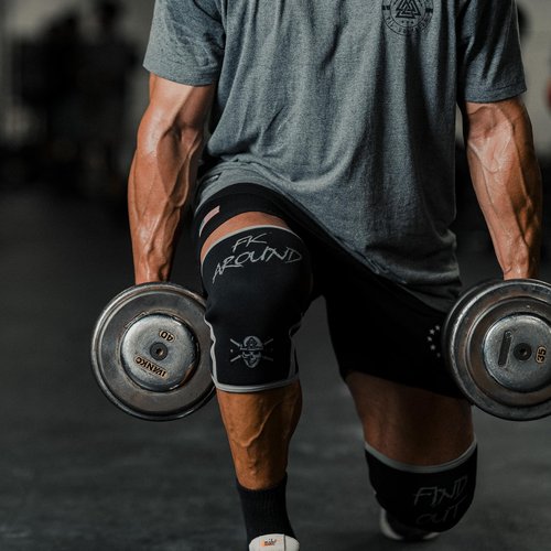 Knee Sleeves for Weightlifting & Powerlifting (7mm Pair) For Men & Women - Knee Wraps for Weight Lifting, Squats, Fitness, Gym Workout, Crossfit - Knee Compression Sleeve Support (Large - Black)