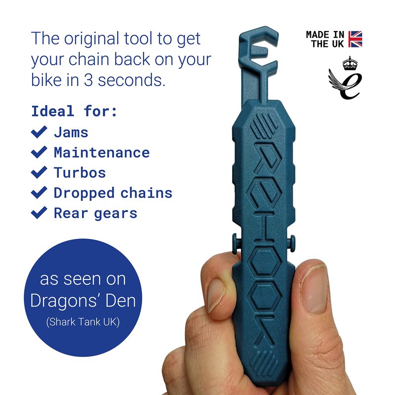 Rehook Colour - Get Your Chain Back on Your Bike in 3 Seconds. Without The Mess - Perfect Xmas Stocking Filler Blue