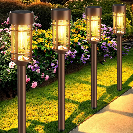 8 Pack Solar Outdoor Lights - Waterproof Garden Decor for Patio, Lawn & Landscape - 10 Hours Brightness