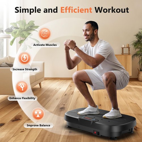 FEIERDUN Vibration Plate Exercise Machine – Whole Body Vibration Platform for Weight Loss & Lymphatic Drainage, Home Fitness Trainer with Remote & Resistance Bands