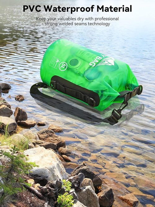 HEETA Waterproof Dry Bag - Lightweight Roll Top Storage Backpack with Phone Case | 5L-40L Sizes for Travel, Swimming, Kayaking & Camping