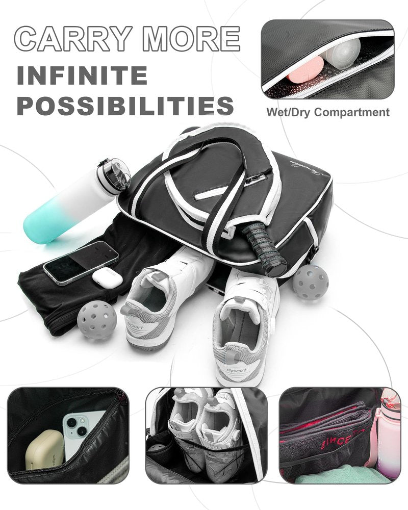 MANUEKLEAR 100% Waterproofing Pickleball Bags for Men and Women, Crossbody Sling Pickle Ball Bag Tote