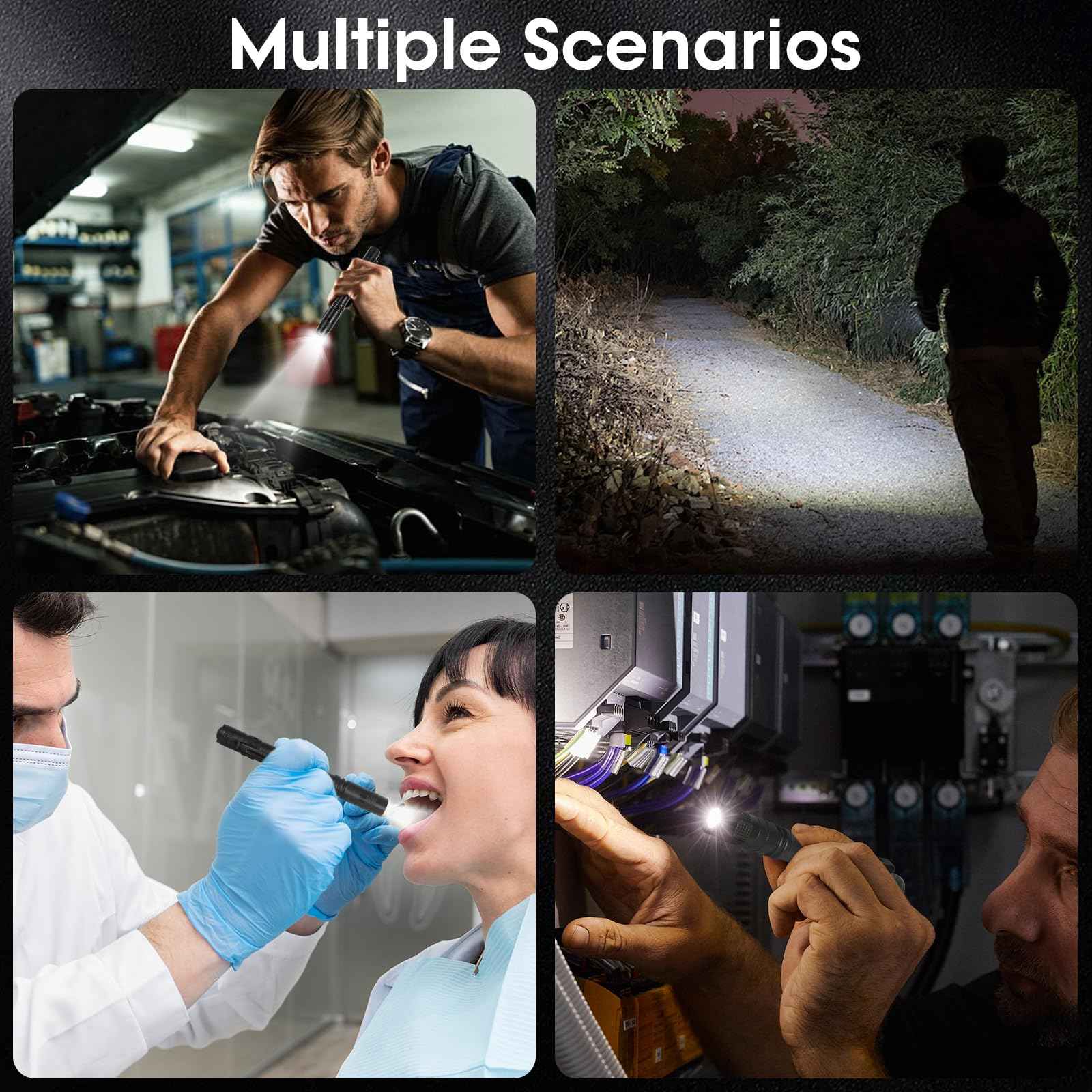 Cussity Pen Light Flashlight 5Pcs, LED Pocket Flashlights with Clip for Home/Emergency, Handheld Small Mini Pen Lights for Outdoor/Camping/Daily Lighting, IPX4 Waterproof Inspection Pen Flashlights