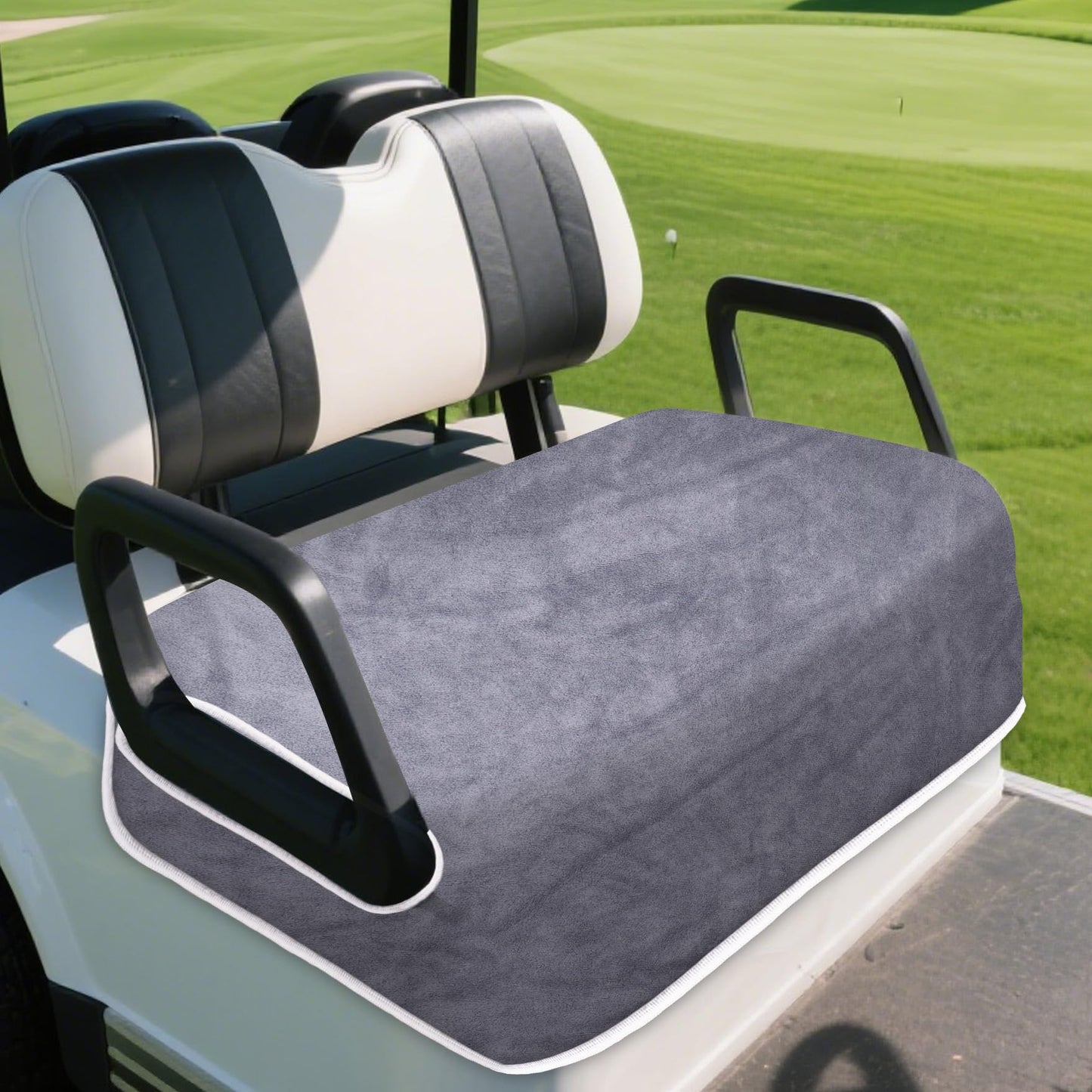 Klmnop Golf Cart Seat Covers, 100% Microfiber Golf Cart Seat Towel Blanket Soft and Comfortable, Universal Fits EZGO Club Car, Yamaha and More 2-Seats Cart 51''x 31''(Darkgrey)
