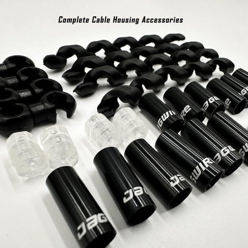 Farbetter Bike Cables Set, Stainless Steel, Black, Road & Mountain Bike, Complete Brake & Shifter Cable Housing, Accessories