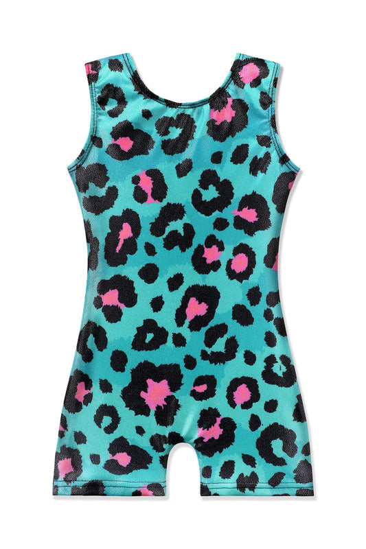 EQSJIU Girls Leotards For Gymnastics Size 5/6 Years Old 5t With Shorts Pink Leopard Blue Biketard Hot Pink Green Dance Clothes Outfits