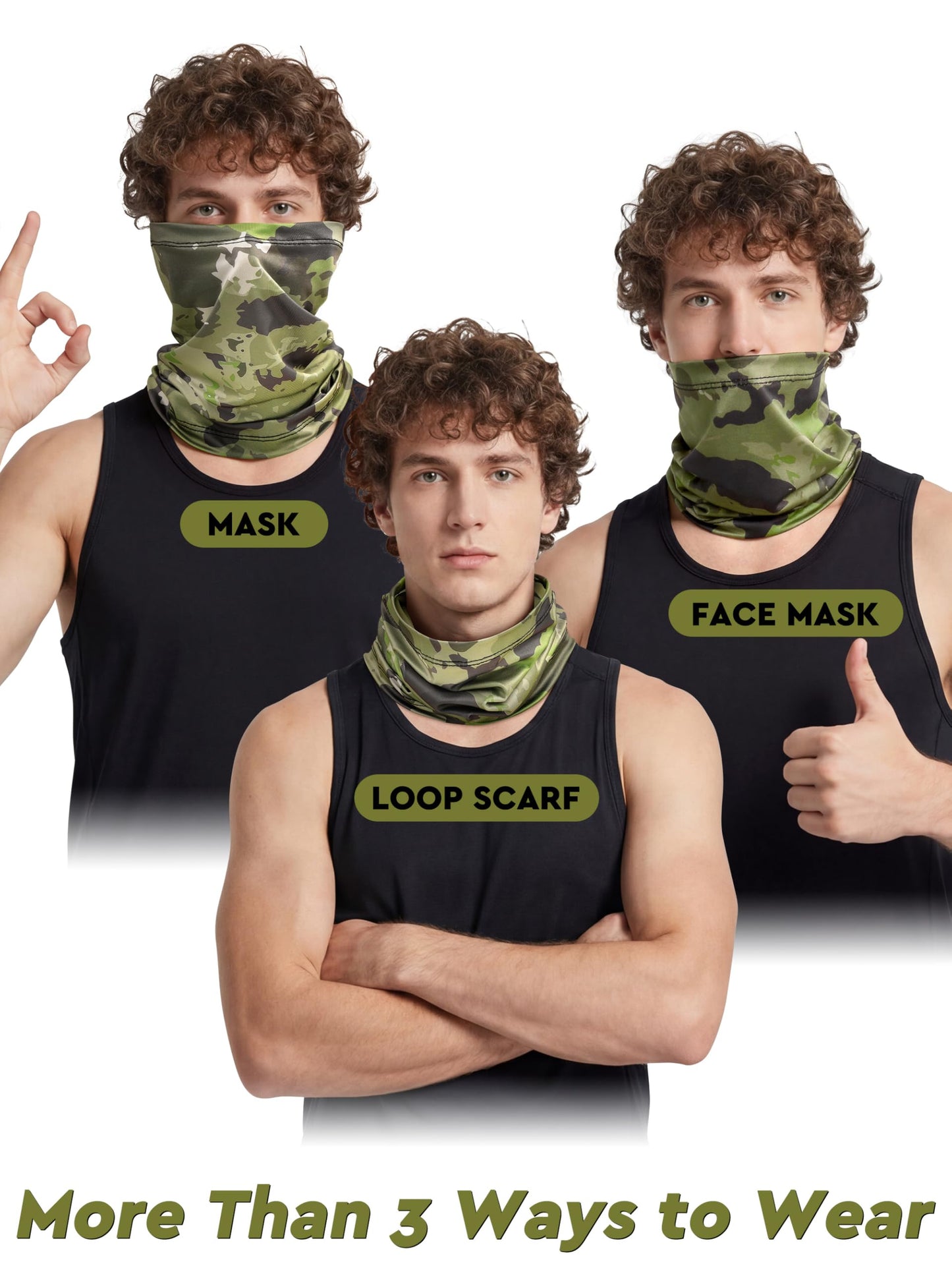 KUTTOR 9 Pieces Men Balaclava Neck Gaiter Face Mask Summer Sun Protection Cooling Breathable Head Cover Scarf Bandana