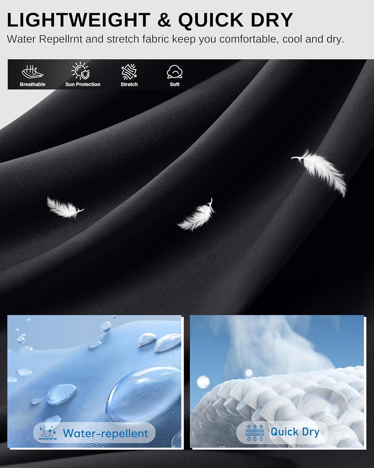 SANTINY Women's Hiking Cargo Bermuda Shorts - Lightweight, Quick-Dry, 15" with 5 Zipper Pockets