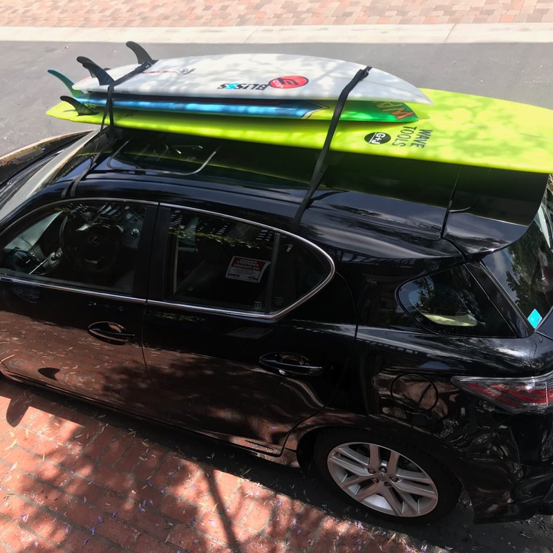 Universal SUP Surf Rack for Cars | Paddle Board Soft Rack for Surf Kayak and Paddleboards with Scratch Resistant Buckles (28")