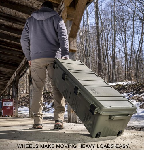MTM TRC39 Tactical Rifle Crate with Wheels 39” Single Scope Hard Rifle Gun Carrying Case, Lockable All Weather Shooting Gear Storage Box ideal for Range or Field, Made in USA, Dark Earth
