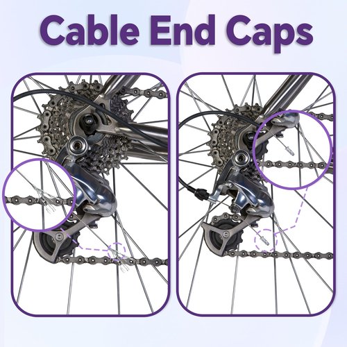 103PCS Universal Bike Brake Cable Kit with Stainless Steel Bike Cable Cutter, Bike Brake Cable and Shifter Cable for Mountain Road Bicycle Repair, Cable End Caps, C Buckles, V Brake Cable Guide Inside