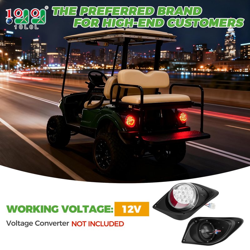 10L0L Golf Cart Tail Light for Yamaha Drive 2, 12V Golf Cart Rear Light Kit with 3 Wire, Compatible Lighting Assembly Driver & Passenger Side Replacement (For Yamaha Drive2 - Taillight)