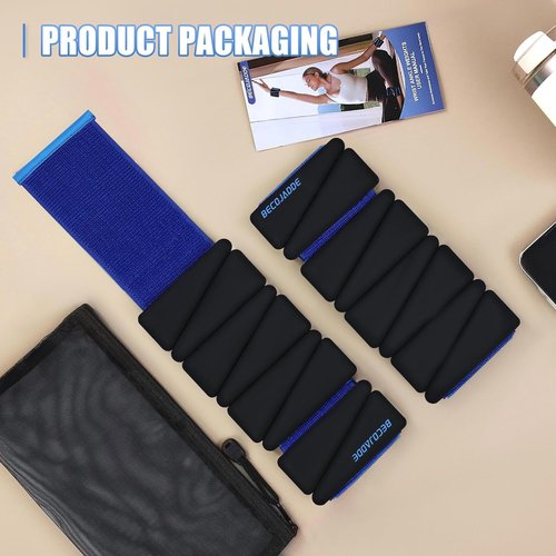 BECOJADDE Ankle Weights - Adjustable 1 lb/2 lb Set for Women & Men | Ideal for Walking, Yoga & Gym