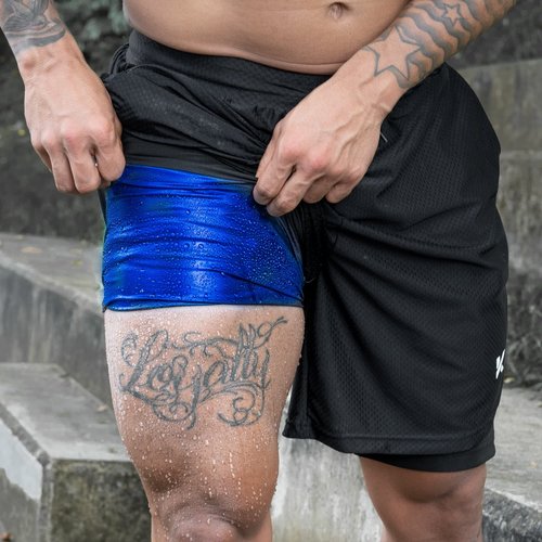 Kewlioo Men's Sauna Shorts - Heat Trapping 2-in-1 Double Layer Sauna Suit Shorts - Compression Training Gym Athletic Workout Shorts Pants for Men (Black, XXL)