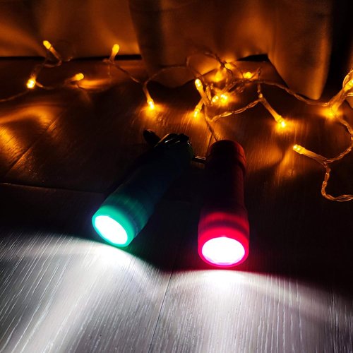 FASTPRO 9-LED Mini Flashlight Set - 4-Pack with AAA Batteries Included | Ideal for Camping & Events