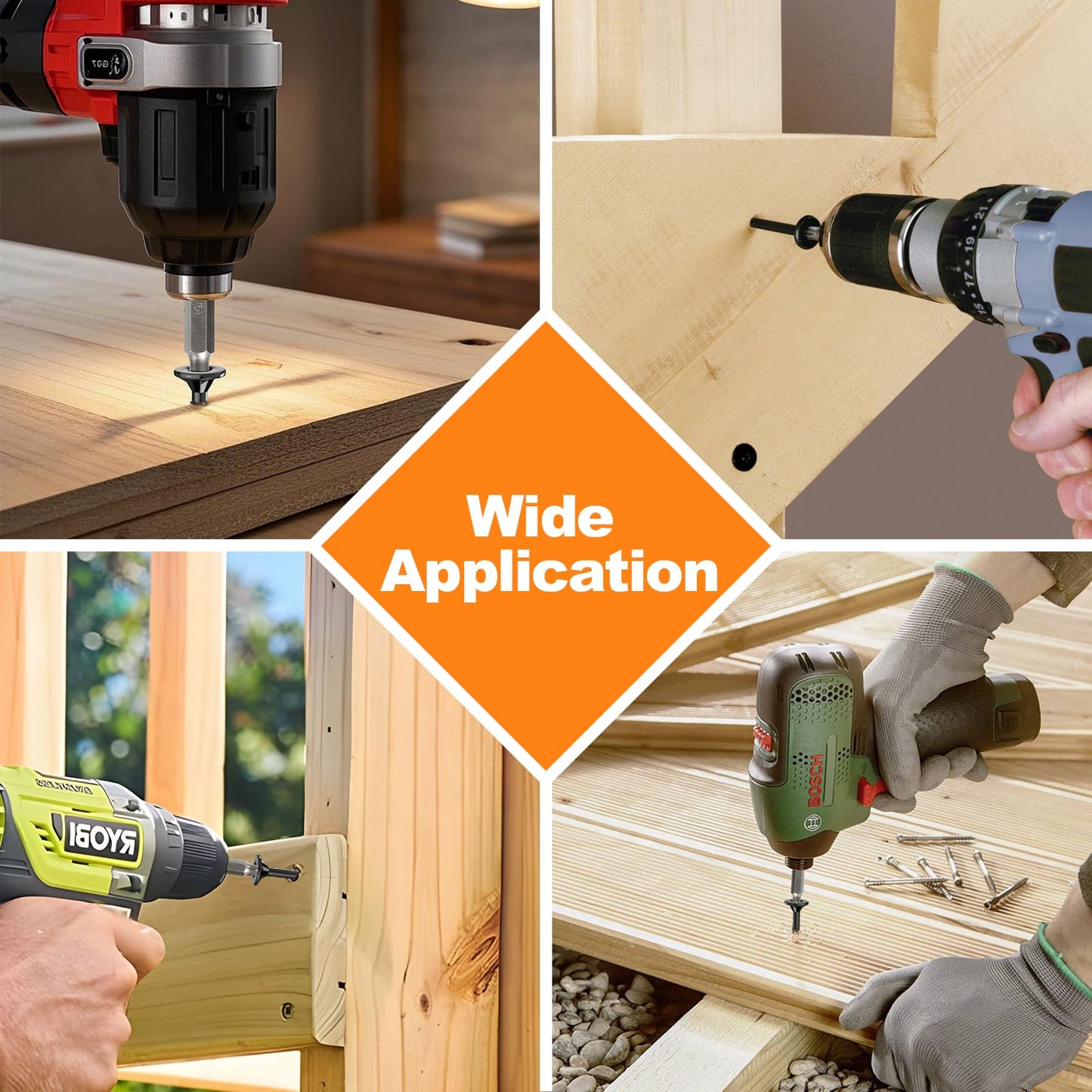 #8 x1” Deck Screws, 100Pcs Star Drive Wood Screws, Rust Resistant Timber Screws for Timber/Log/Landscaping Wood, T20 Star Bit Included, Black